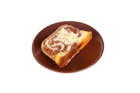 Sliced Cake on Plate Stock Photos