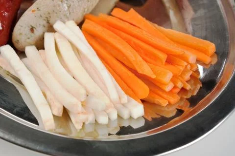 Sliced carrots 스톡 사진