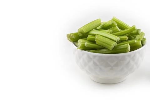 Sliced ??celery isolated on white background. Stock Photos