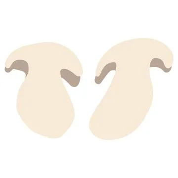 Sliced champignon on white Stock Illustration