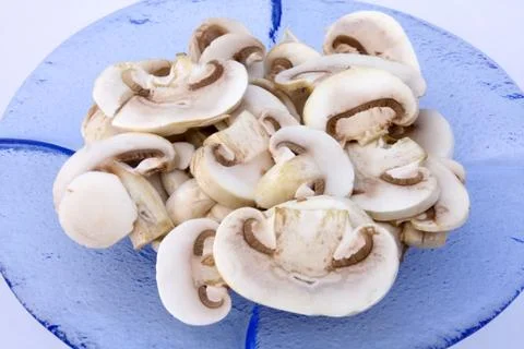Sliced champignons Stock Photos