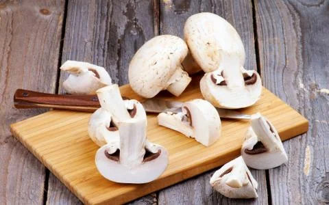 Sliced Champignons Stock Photos