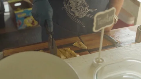 Sliced Chapati Close Up Stock Footage 106556934