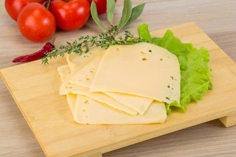 Sliced cheddar Stock Photos