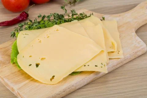Sliced cheddar Stock Photos