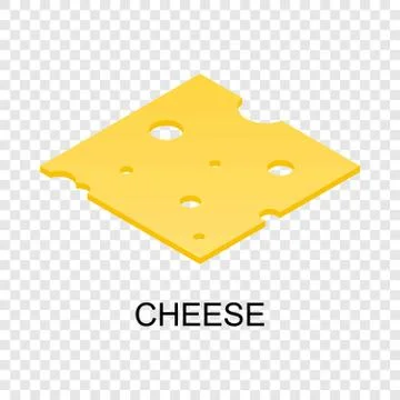 Sliced cheese icon, isometric style Illustrazione stock