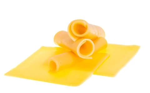 Sliced cheese isolated Stock Photos