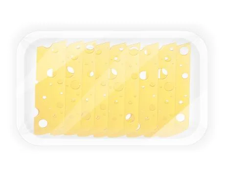 Sliced cheese in the package illustration Stock Illustration