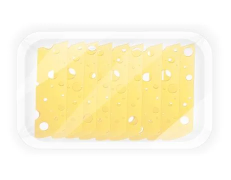 Sliced cheese in the package vector illustration Stock Illustration