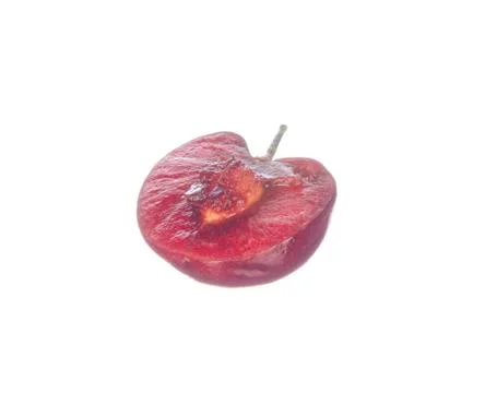 Sliced cherry isolated on white Stock Photos