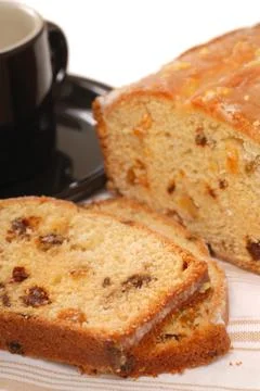 Sliced cherry raisin bread Foto stock