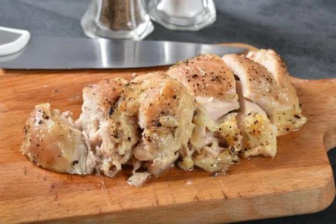 Sliced chicken breast close up Stock Photos