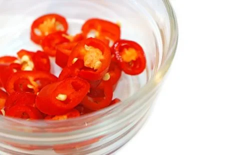 Sliced chili Stock Photos