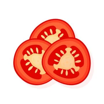 Sliced chilli pepper isolated on white. Juicy ripe red pepper. Vector Stock Illustration