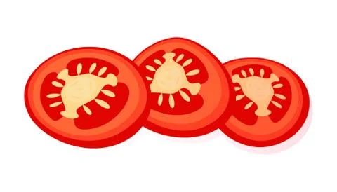 Sliced chilli pepper isolated on white background. Juicy ripe red pepper. Vec Stock Illustration