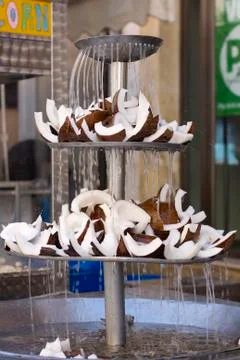 Sliced coconut Stockfoto's