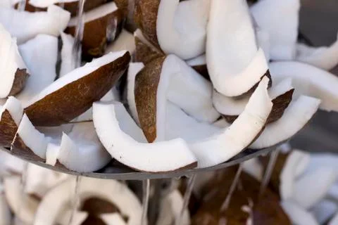 Sliced coconut Stock Photos