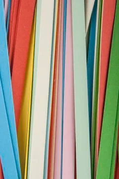 Sliced colored paper Foto stock