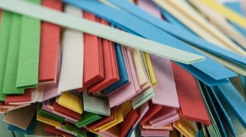 Sliced colored paper Stock Photos