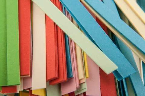 Sliced colored paper Stock Photos