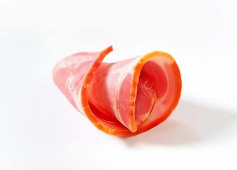 Sliced cooked ham in heart shape Stock Photos