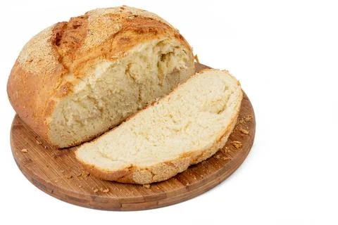 Sliced Corn Bread above white background Stock Photos