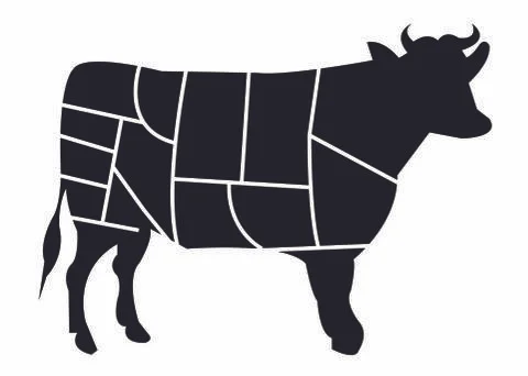 Sliced cow Stock Illustration