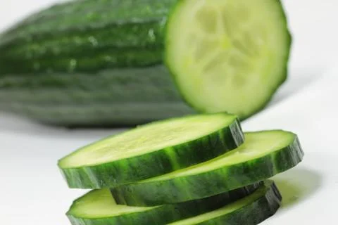 Sliced cucumber isolated Stock Photos