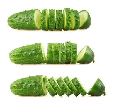 Sliced cucumber isolated Stock Photos