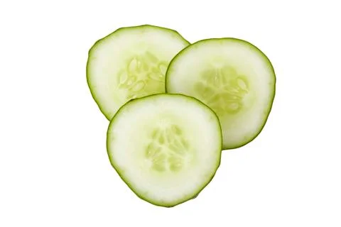 Sliced cucumber isolated on a white background. Stock Photos