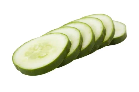 Sliced cucumber isolated on a white background. Stock Photos