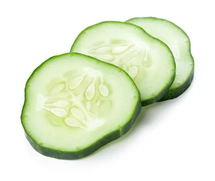 Sliced Cucumber Isolated On White Background Stock Photos
