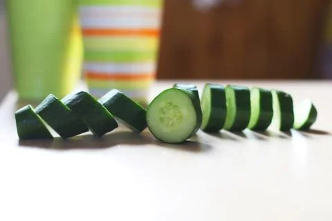 Sliced cucumber Stock Photos