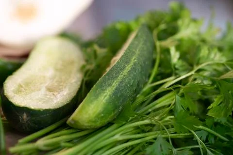 Sliced cucumber Stock Photos