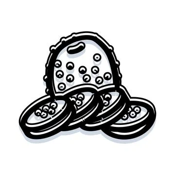 Sliced cucumber pickle vegetable doodle icon Stock Illustration