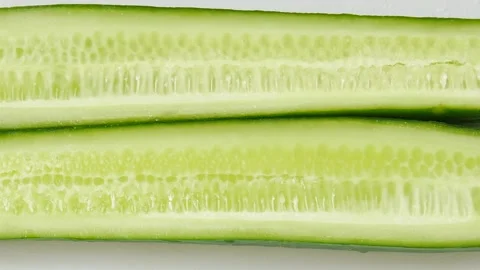 Sliced cucumber on a plate. Stock Footage 328389611