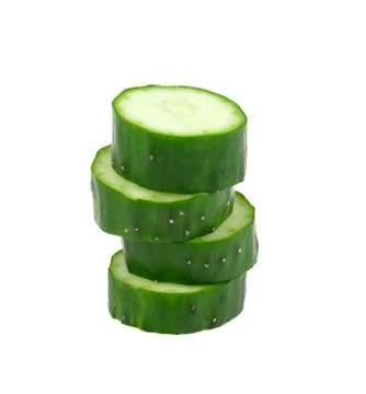 Sliced Cucumber in Stack isolated on white background Stock Photos