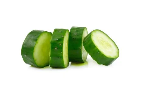 Sliced Cucumber in Stack isolated on white Stock Photos