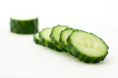 Sliced cucumber stacked Stock Photos