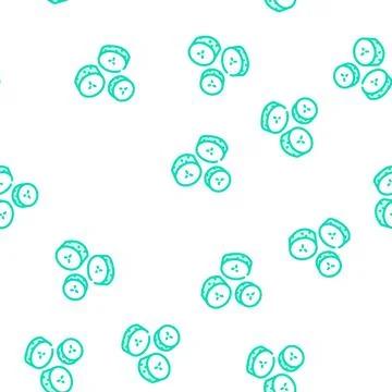 Sliced cucumber vector seamless pattern Stock Illustration
