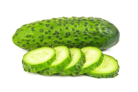 Sliced cucumber on white background Stock Photos