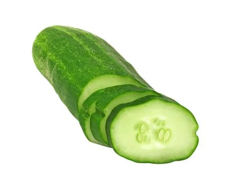 Sliced cucumber.isolated. Stock Photos