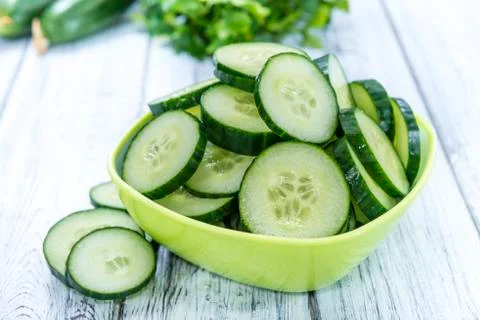 Sliced Cucumbers Stock Photos