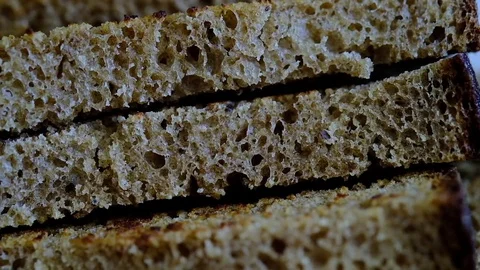 Sliced dark bread Stock Footage 75914959