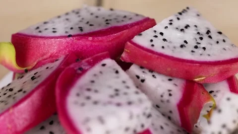 Sliced Dragon Fruit Arrangement Stock Footage 305525100