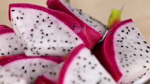 Sliced Dragon Fruit Close-Up Stockbeeldmateriaal 310297740