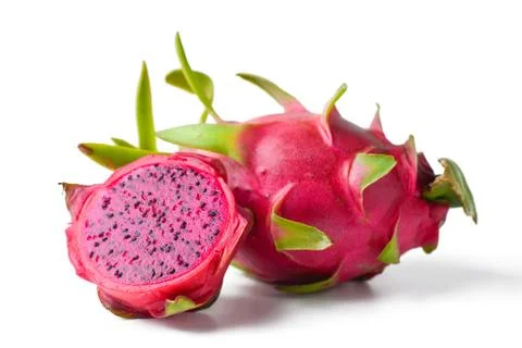 Sliced dragon fruit Stock Photos