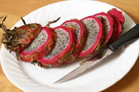 Sliced Dragonfruit Stock Photos