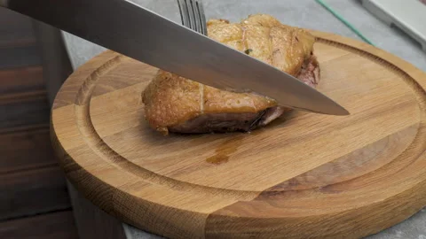 Sliced duck breast cooked on the grill Stock Footage 201136938