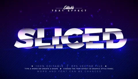 Sliced Editable Text Effect Vector Graphic Style with Cutting Lettering on Bl Stock Illustration